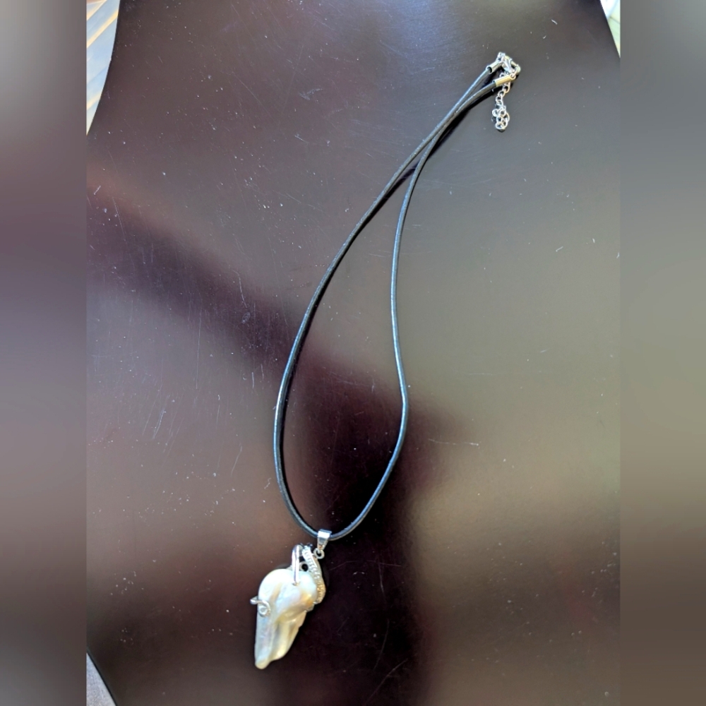 Black and Silver Balls And Black with Shell Pendant